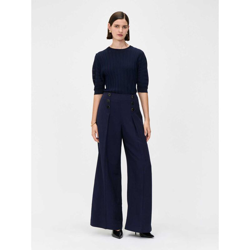 Veronika Maine Ink Matte & Shiny Pleat Knit Top image number 3